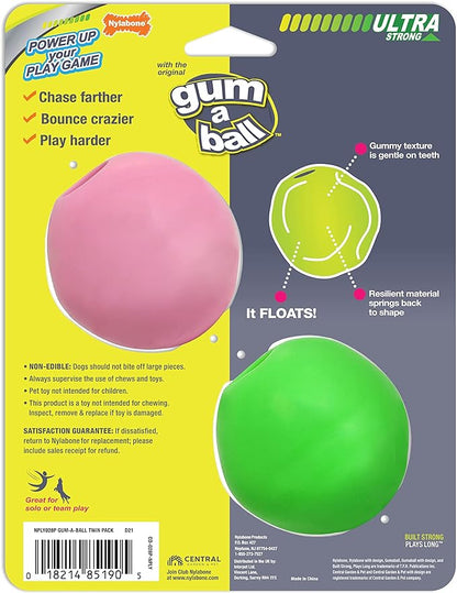Nylabone Power Play Gum-a-Ball toy for Dogs One Size (2 Count)