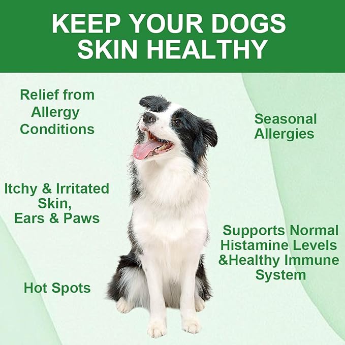 Allergy Relief Chews: Soothe Itchy Dogs with Immunity Support – Dog Allergy Chews, Probiotics for Dogs, Seasonal Allergies, Skin and Coat Supplement - 60 Tasty Bites, Brown