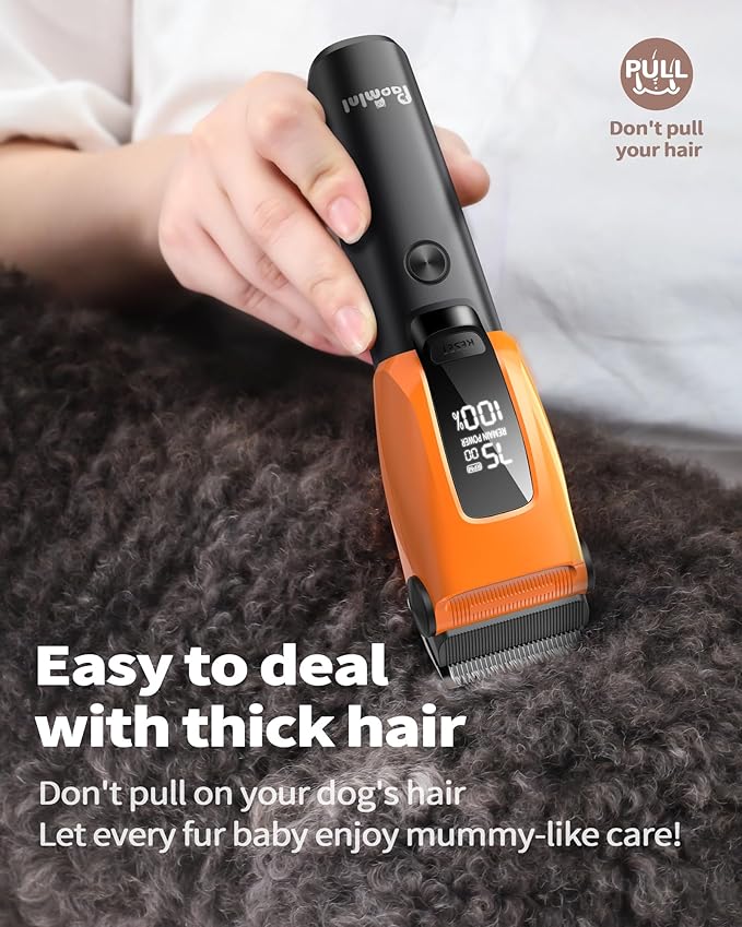 Dog Grooming Kit for Heavy Thick Hair&Coats, 3 in 1 Dog Clippers for Grooming, Rechargeable Cordless Pet Shaver with Storage Box, Quiet Dog Paw Trimmer for Small and Large Dogs Cats Animals