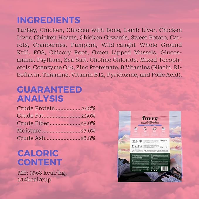 Freeze Dried Raw Dog Food Turkey and Chicken Recipe 8 Ounce, USA Made Grain Free High Protein Dog Food for Complete Meal or Food Topper, Freeze Dried Raw Diet for Immune Boost