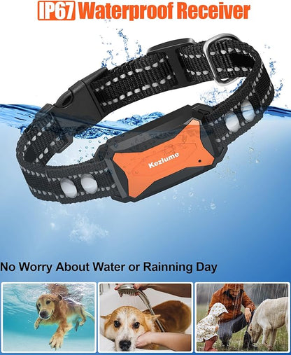 Dog Shock Collar for 2 Dogs- 4000Ft Waterproof Dog Training Collar with Remote for 5-120lbs Small Medium Large Dogs, 3 Channels, Rechargeable E Collars with Beep Vibration Safe Shock Modes (Orange)
