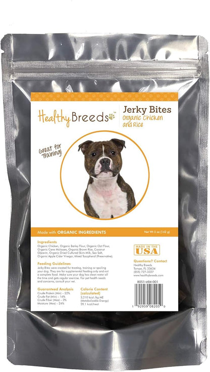 Healthy Breeds Staffordshire Bull Terrier Jerky Bites Chicken & Rice Recipe Dog Treats 5 oz