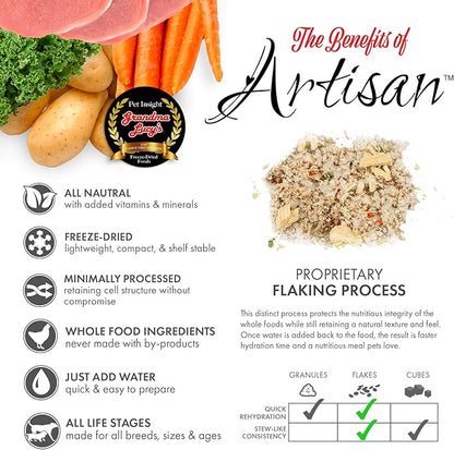 Grandma Lucy's Artisan Dog Food, Grain Free and Freeze-Dried - Artisan Pork, 10Lb Bag