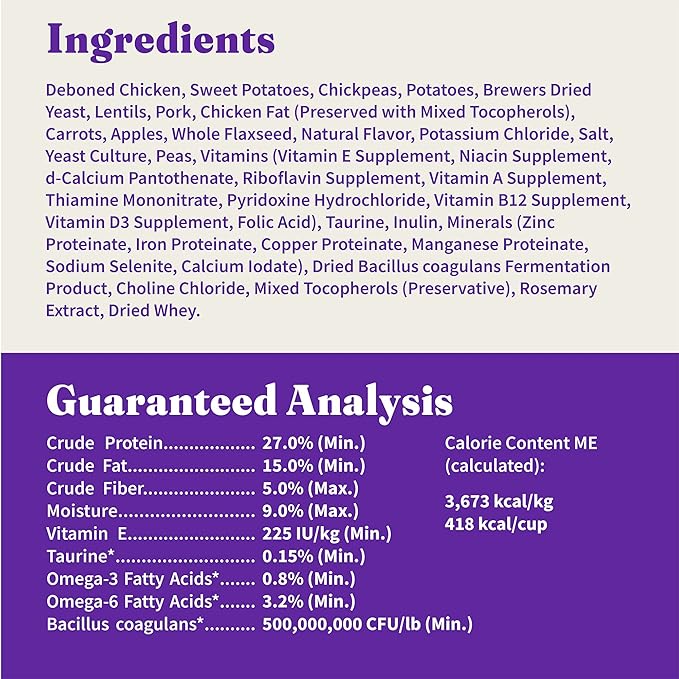 Halo Holistic Adult Dog Grain Free Cage-Free Chicken & Sweet Potato Recipe 21 lb Bag