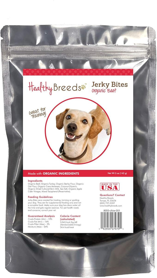 Healthy Breeds Chiweenie Jerky Bites Beef Recipe Dog Treats 5 oz