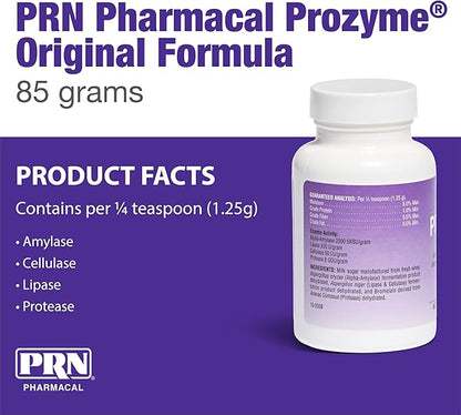 PRN Pharmacal ProZyme Original Formula Enzyme Replacement Supplement - Reinforces Animal's Digestive System, Supports Dog & Cat Food Breakdown - Promotes Pet's Digestive Health - 85 g, 3 Oz Bottle