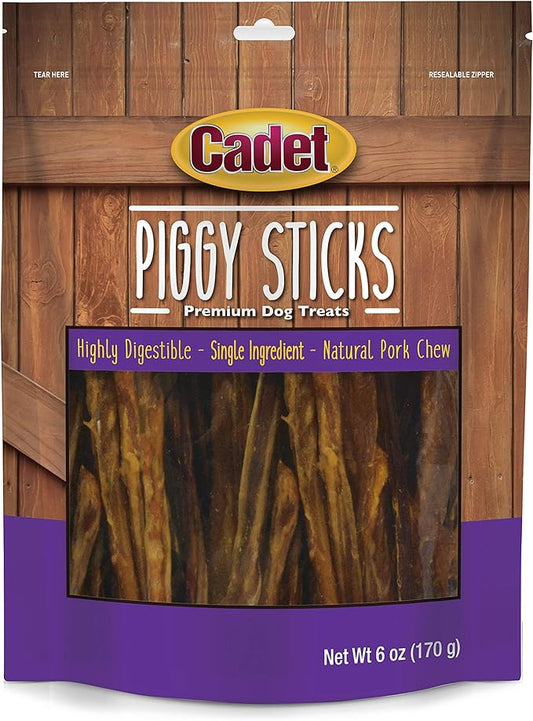 Cadet Butcher Treats Piggy Sticks for Dogs 6 oz