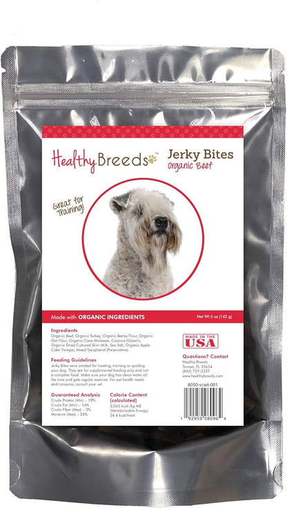 Healthy Breeds Soft Coated Wheaten Terrier Jerky Bites Beef Recipe Dog Treats 5 oz