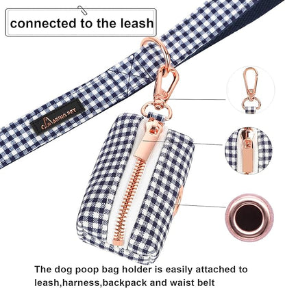 ARING PET Dog Waste Bag Dispenser, Cotton Doggy Poop Bags Holders Attach to Any Leashes, Portable Washable flamingo Pet Waste Pouch Dispenser with Metal Zipper