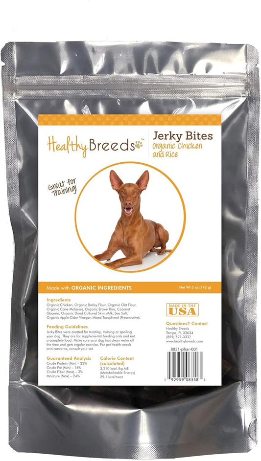 Healthy Breeds Pharaoh Hound Jerky Bites Chicken & Rice Recipe Dog Treats 5 oz