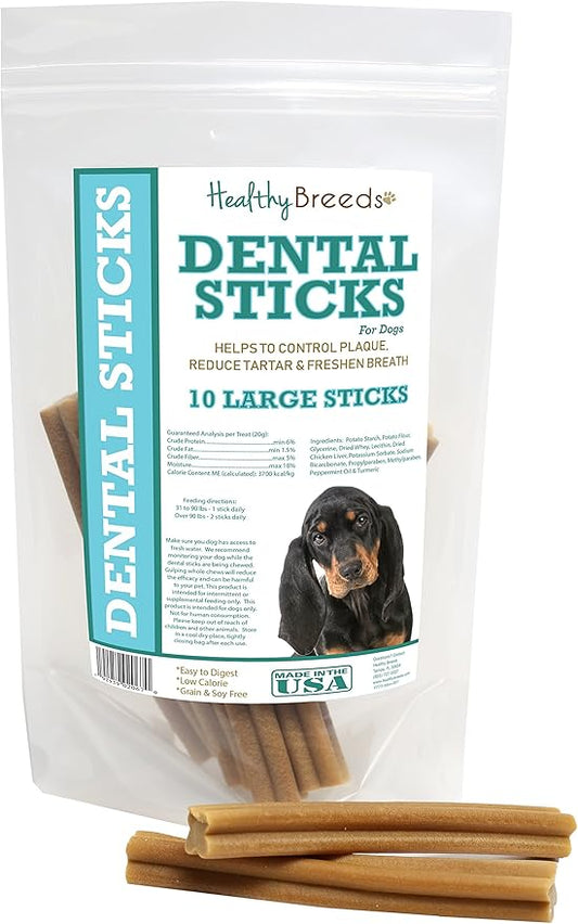 Healthy Breeds Black and Tan Coonhound Dental Sticks Large 10 Count
