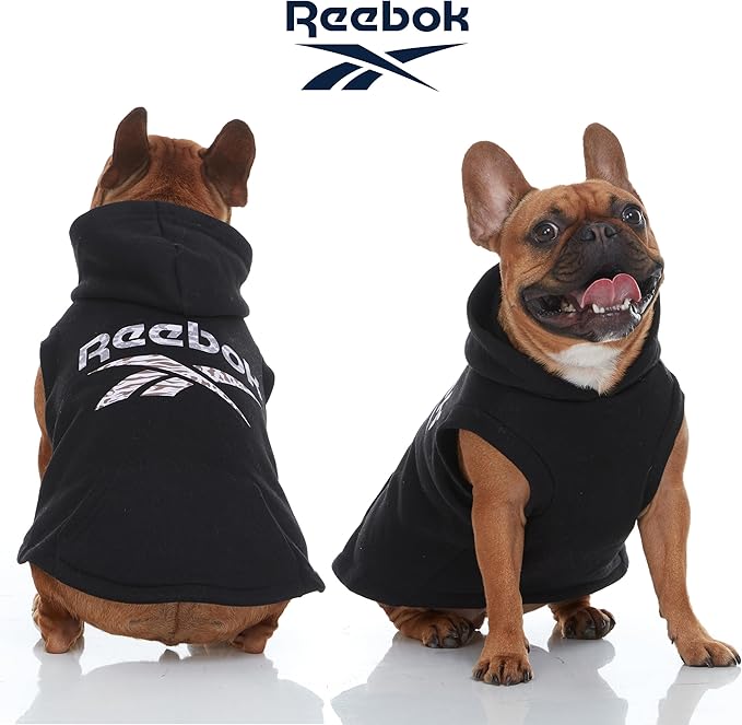 Reebok Dog Hoodie – Fleece Dog Sweater with Leash Hole, Cold Winter Dog Sweatshirt for Small Medium and Large Dogs, Premium Dog Fall Sweater Pullover Hoodie, Cozy Warm Perfect Dog Christmas Outfit