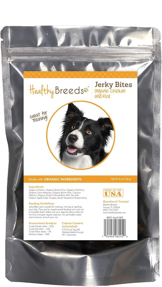Healthy Breeds Border Collie Jerky Bites Chicken & Rice Recipe Dog Treats 5 oz