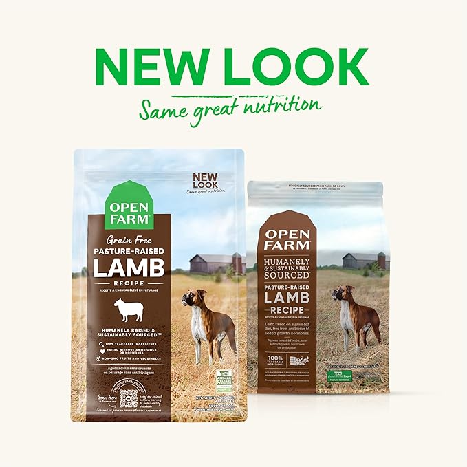 Open Farm Pasture-Raised Lamb Grain-Free Dry Dog Food, New Zealand Lamb Recipe with Non-GMO Superfoods and No Artificial Flavors or Preservatives, 11 lbs