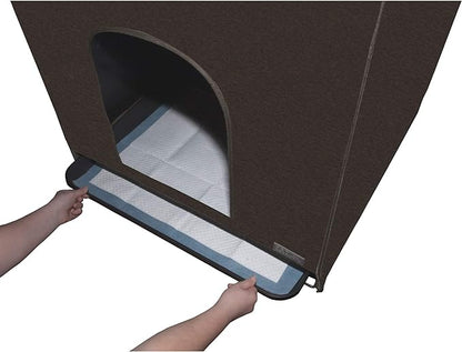 Pet Gear Pro Pawty, Potty Training Aid for Pee Pad/Grass Patch, Removable Tray Holds Pad Included, Hides Messes, Optional Wall Guard, Dog Litter Box, Pro Pawty ONLY- Medium, Espresso