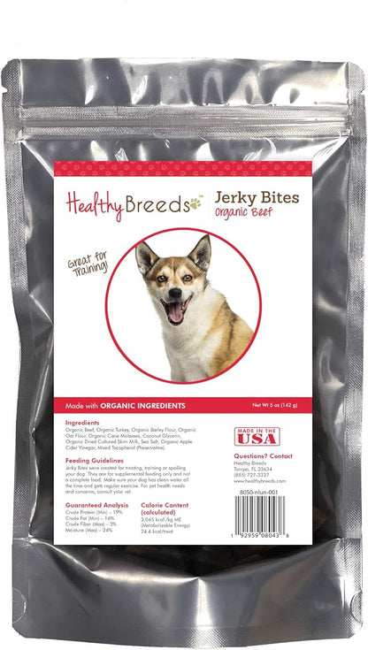 Healthy Breeds Norwegian Lundehund Jerky Bites Beef Recipe Dog Treats 5 oz