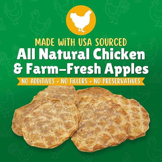 Lucky Premium Treats Chicken & Apple Lucky Chips for Dogs – Healthy Chicken Dog Treats Made in USA – 2 Ingredient Chicken Jerky Dog Treats – 12 oz Bag