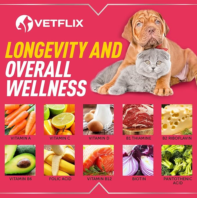 Pet Vitamins 10-in-1 Made in USA - Natural Glucosamine for Dogs & Cats, Essential Multivitamin Blend for Pet Joint Health, Longevity, Gut & Immune Health - All Ages, Breeds and Sizes 2 fl oz