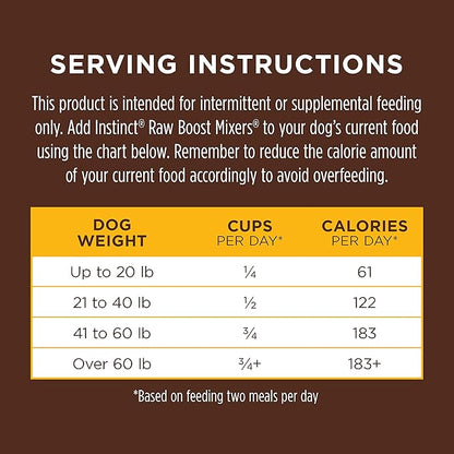 Instinct Raw Boost Mixers Freeze Dried Raw Dog Food Topper, Grain Free Freeze Dried Dog Food Topper 6 Ounce (Pack of 1)