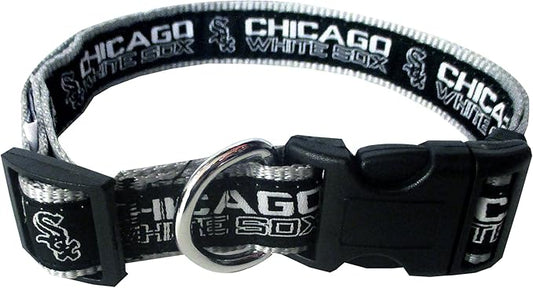 MLB Chicago White Sox Licensed PET COLLAR- Heavy-Duty, Strong, and Durable Dog Collar. Available in 29 Baseball Teams and 4 Sizes