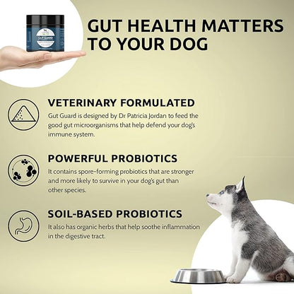 Gut Guard - Dog Probiotics, Prebiotics and Organic Herbs for Gut Health and Immune Support - 15 to 60 Day Supply, Depending on Dog’s Weight - Vet Formulated
