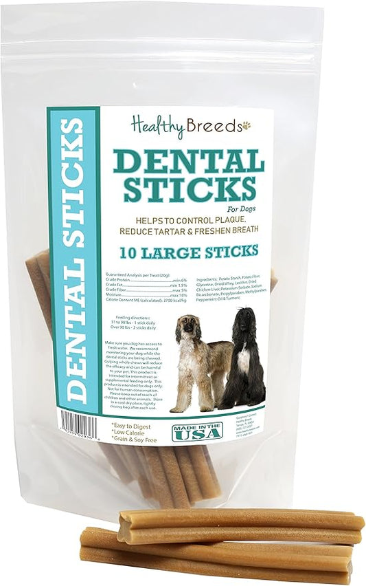 Healthy Breeds Afghan Hound Dental Sticks Large 10 Count
