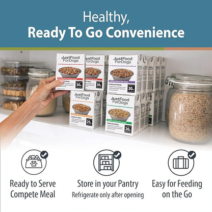 JustFoodForDogs Pantry Fresh Wet Dog Food Variety Pack, Complete Meal or Dog Food Topper, Beef, Chicken, & Turkey Human Grade Dog Food Recipes - 12.5 oz (Pack of 6)