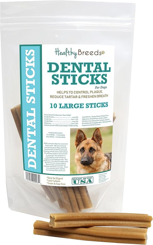 Healthy Breeds German Shepherd Dental Sticks Large 10 Count