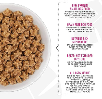 Tiki Dog Born Carnivore for Dogs, Savory Lamb, Peas & Lentils Recipe, Grain Free Baked Kibble for Maximum Nutrition, For Adult Dogs and All Size Breed Dogs, 3.5 lbs. Bag