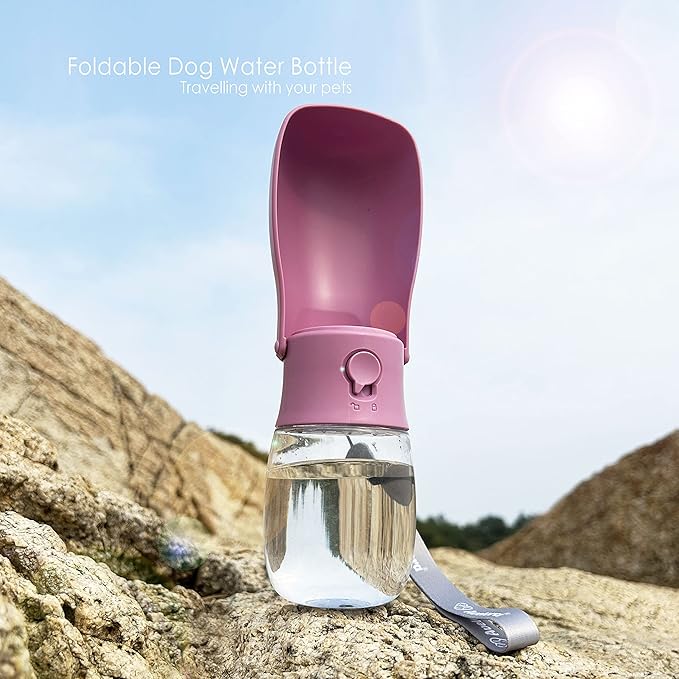 Foldable Dog Water Bottle,Portable Dog Water Dispenser,Outdoor Pet Water Bottle for Dog,Cat,Puppy,Walking,Hiking,Travel.Dishwasher Safe,Puppy Accessories,10oz
