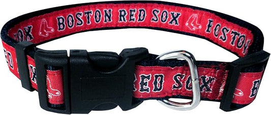 MLB Boston Red Sox Licensed PET COLLAR- Heavy-Duty, Strong, and Durable Dog Collar. Available in 29 Baseball Teams and 4 Sizes