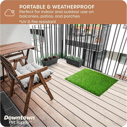 Downtown Pet Supply Replacement Dog Potty Grass, 30 x 40 - Washable Synthetic Grass Pad for Dogs, Suitable as Indoor or Outdoor Grass Pee Turf - Dog Housebreaking Supplies