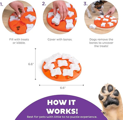 Outward Hound Nina Ottosson Dog Smart Dog Puzzle Interactive Treat Puzzle Dog Enrichment Dog Toy, Level 1 Beginner, Orange