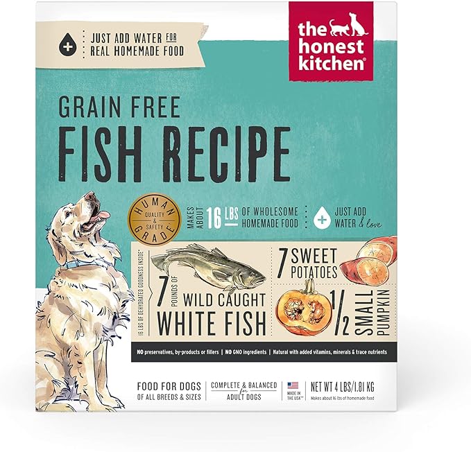 The Honest Kitchen Dehydrated Grain Free Fish Dog Food, 4 lb Box
