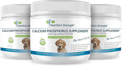 Calcium Phosphorus for Dogs Supplement, Provide Calcium for Puppies, Promote Healthy Dog Bones and Puppy Growth Rate, Dog Bone Supplement, 90 Soft Chews