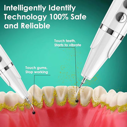 Plaque Remover for Teeth - Pet Ultrasonic Toothbrush Cleaner - Teeth Cleaning Kit for Tartar and Stains - Suitable for Dogs and Cats (White)