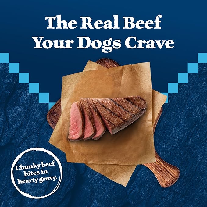Blue Buffalo Wilderness Trail Toppers Wild Cuts High Protein, Natural Wet Dog Food, Chunky Duck Bites in Hearty Gravy 3-oz pouches (Pack of 24)