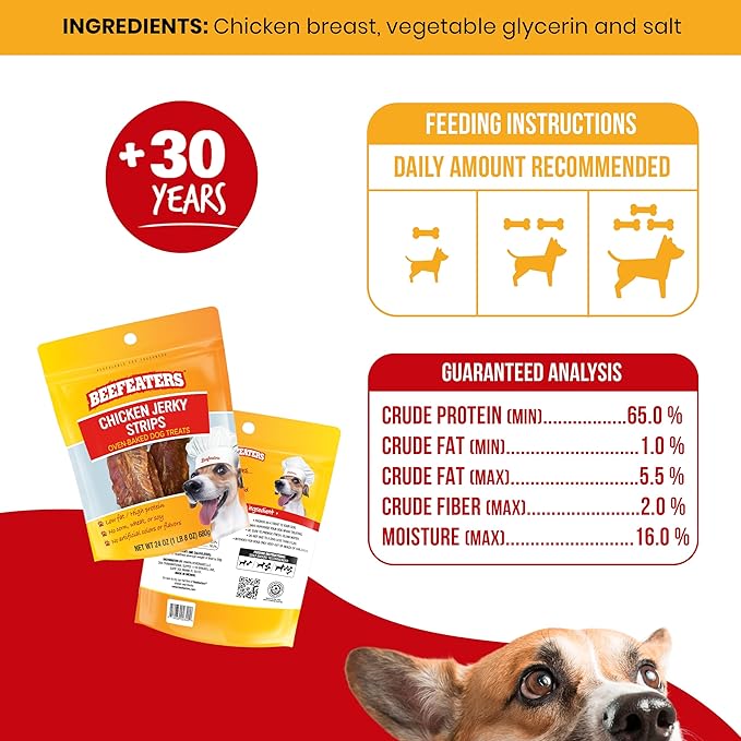 Beefeaters Chicken Jerky Strips, 24oz, 1 Count (Pack of 1)