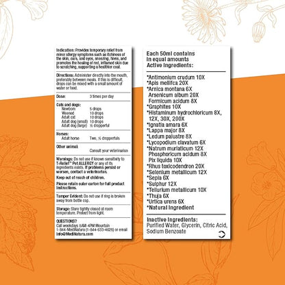 T-Relief Pet Allergy Support Drops for Dogs & Cats Itchy Relief Supports Healthy Skin & Coat Natural Medicine Helps Soothe Hot Spot Itching Paws Licking Runny Nose Sneezing Watery Eyes - 1.69 Fl oz