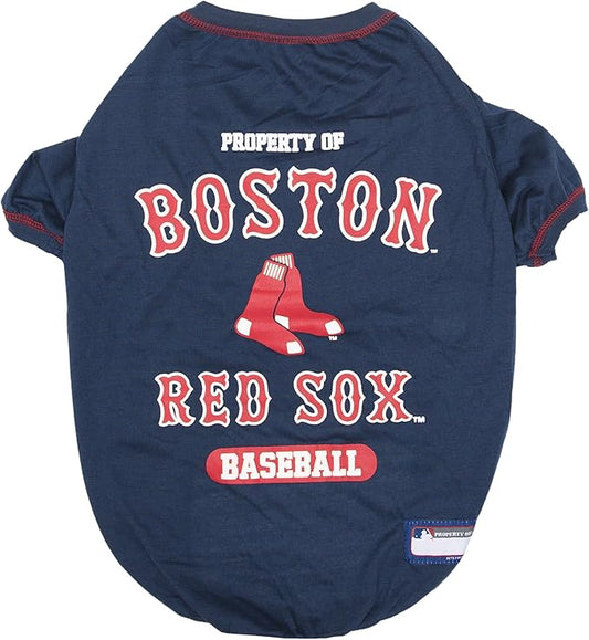 MLB Boston RED SOX Dog T-Shirt, X-Small. - Licensed Shirt for Pets Team Colored with Team Logos. - Premium Stretchable Materials for The Comfort of Your Dog & cat.