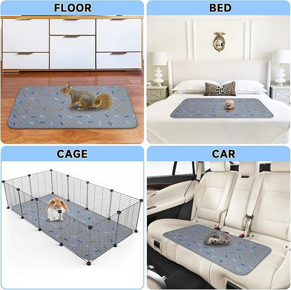 Washable Pee Pads for Dogs 2-Pack Reusable Puppy Pads Pet Training Pads, Waterproof Dog Pee Pads for Crate, Whelping Pad, Non-Slip Protects Against Urine Leakage (Leaves - Light Grey, 24x36)