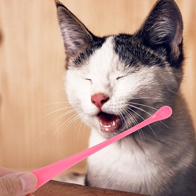 Mipcase Dog Cat Toothbrush 2Pcs Long Handle Pet Toothbrushes Soft Bristles Cat Dental Care Dog Teeth Cleaning Toothbrush for Pet Puppy Kitten Pink