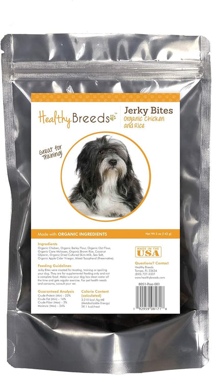 Healthy Breeds Lhasa Apso Jerky Bites Chicken & Rice Recipe Dog Treats 5 oz