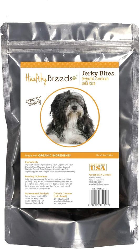 Healthy Breeds Lhasa Apso Jerky Bites Chicken & Rice Recipe Dog Treats 5 oz