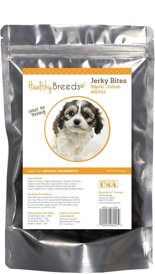 Healthy Breeds Cavachon Jerky Bites Chicken & Rice Recipe Dog Treats 5 oz