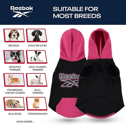 Reebok Dog Hoodie – Fleece Dog Sweater with Leash Hole, Cold Winter Dog Sweatshirt for Small Medium and Large Dogs, Premium Dog Fall Sweater Pullover Hoodie, Cozy Warm Perfect Dog Christmas Outfit