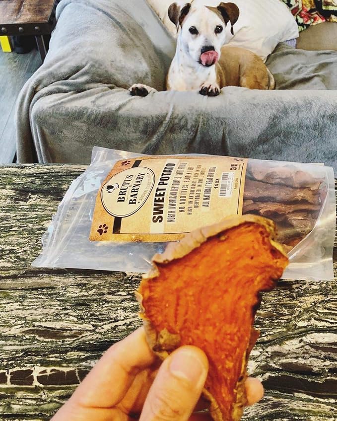 Sweet Potato Slices For Dogs - Single Ingredient Grain Free Dog Treats, Best High Anti-Oxidant Healthy 100% Natural Thick Cut Dried Sweet Potato Dog Treats With No Added Preservatives (5lb)