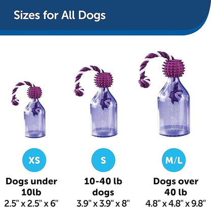 PetSafe Busy Buddy Tug-A-Jug - Treat-Dispensing Dog Toy - Slow Down Eating - 2 Cup Capacity - Lower Separation Anxiety - Cleans Teeth - Easy to Wash - Multi-Sensory Stimulation - Purple, M/L