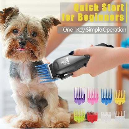 Dog Clippers for Grooming,Dog Grooming Kit for Heavy Thick Hair&Coats/Low Noise Rechargeable Cordless Pet Shaver with Paw Trimmer Nail Grinder/Dog Hair Trimmer for Small & Large Dogs Cats