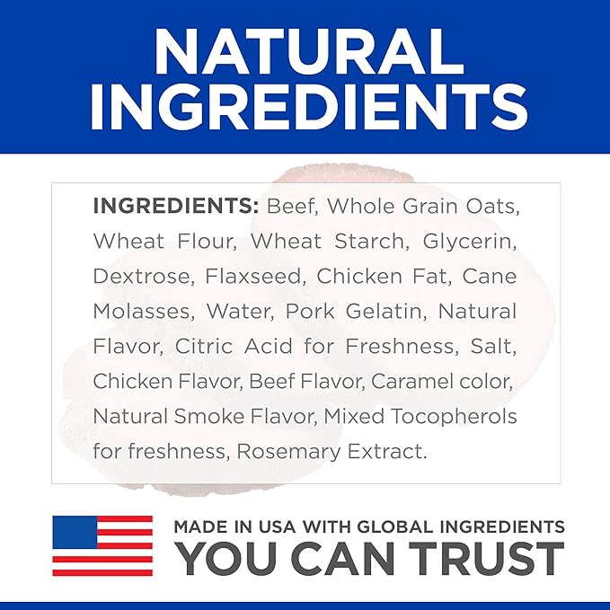Hill's Natural Jerky Strips, All Life Stages, Great Taste, Dog Treats, Beef, 7.1 oz Bag
